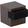 EVI Herrajes | Fermaporta da pavimento - Design quadrato | 20 x 20 mm | Ottone rustico - Gomma nera | Montaggio adesivo | I-197/20