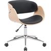 Demeyere CaliCosy Junon Sedia da ufficio con rivestimento in PU, colore: nero Michigan e nero opaco, per ufficio e camera, 60 x 52 x 72 cm (L x l x H)