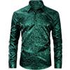 HISDERN Natalizia Camicia Uomo Manica Lunga Bianco Funky Camicia Natale Feste Button Down Regular Fit XXL