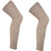 Leo Design Scaldamuscoli lunghi da donna in lana di alpaca naturale, misto lana di agnello e lana di alpaca, scaldamuscoli a costine, taglia unica, strato invernale