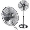 Bricozone Ventilatore a Piantana 70W 5 Pale Acciaio 42 cm Nero Altezza Regolabile