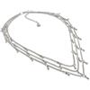 Vestopazzo collana 3 fili con micro pendenti gocce placcati in argento.Nickel tested.Lavorazione artigianale.Unisex.MI1118, big