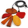 Avalaya Statement Collana Etnica In Legno A Strati - Arancione, Lunghezza 70 Cm, Multifilo - 3