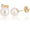NKlaus coppia di orecchini con perle d'acqua dolce da 7,5mm in oro giallo a 8 carati 2147