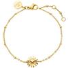 Purelei® Elegante bracciale con ciondolo a forma di sole, in acciaio inox dorato, argento e oro rosa, regolabile, bracciale da donna