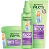 Garnier Fructis Metodo Ricci Shampoo 200ml + Maschera 370ml + Spray Idratante 150ml Definisce Nutre Ravviva il Riccio Riduce il Crespo Idratante con Acido Ialuronico e Burro di Karité - Set da 3