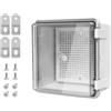 LMioEtool Scatola di giunzione in plastica ABS antipolvere impermeabile IP65 con guscio incernierato universale grigio per progetti elettrici, con copertura trasparente in policarbonato 150 x 150 x 90