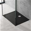 doporro Piatto Doccia 75x90 Rettangolare in Acrilico Nero H 4 cm Ultraslim con Design Antiscivolo - Lucia02AR