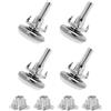 QUARKZMAN M6 x 25 x 28mm Regolabile Livellamento Piedini x 4pz Filettatura Vite su Gamba Protezione Livellatore per Mobili a Casa, Ufficio, Ristorante, [Argento]