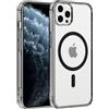 Coiwxmoi Custodia per iPhone 11 Pro Max Cover Compatibile con MagSafe, Custodia TPU Morbida Trasparente con Anello Magnetico, Anti-Impressioni Digitali Backcover, Anti-Scivolo Anti-Urto Case, Nero