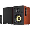 Sanyun SW206 80W Casse Attive da Libreria a Doppia Modalità, Monitor Studio 4 & HiFi, Campo Sonoro 3D Migliorato, Ingresso Bilanciato TRS 6,35mm, BT 5.4, Ottico/Coassiale/Aux/USB DAC 24bit, Legno