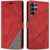 SONWO Cover per Samsung Galaxy S25 Ultra, Flip Custodia in PU Pelle, Cover a Libro Portafoglio con Slot per Schede e Supporto Stand per Galaxy S25 Ultra, Rosso