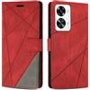SONWO Cover per OnePlus Nord 2T 5G Custodia, Flip Caso in PU Pelle Case Cover Premium Portafoglio Custodia per OnePlus Nord 2T 5G, Supporto Stand, Slot per Schede, Rosso