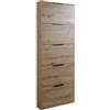 DEODATO Scarpiera 5 ribalte rovere 15x65x173,5 cm