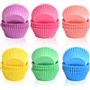Daelesr 600 Pcs Pirottini Carta per Muffin Cupcake Colorati, Pirottini Stampo di Carta Arcobaleno per Torta, 5x6,8x3cm, 6 Stili, A Prova di Grasso Mini Tazze da Forno per Dessert Matrimoni Festa (Set A)