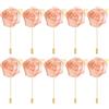 PATIKIL Bottoniere di Rose, 10pz Bottoniere Sposo Matrimonio Tasca Fiore Realizzato a Mano Spilla Revers Boutonniere per Uomini Matrimonio Cerimonia Festa Ballo, Rosa Chiaro
