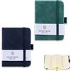 Heyumybit Taccuino Tascabile,2 Pezzi Taccuino Portatile A7,Quaderno Appunti Piccolo,Viaggio Blocco Note,Mini Quaderni 200 Pagine in Pelle con Chiusura Elastico per Scolastiche,Ufficio