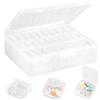 Geentargetel 30 contenitori con coperchio, piccoli, in plastica trasparente, mini scatole portaoggetti e organizer, piccola scatola per piccoli oggetti, orecchini, anelli, perline, viti (trasparente)