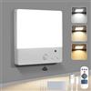 zenlavia Ricaricabile Plafoniera LED Soffitto con Sensore di Movimento, Lampadario Bagno Senza Fili, 8000 mA Lampada Soggiorno per Corridoio Garage Cantina Interno, 3000K/4000K/6000K, Telecomando, Timer