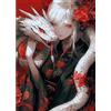 QENSPE Pittura Diamante Bellezza e Serpente Diamond Painting Kit per Adulti, 5D DIY Rotondo Cristallo Art Ricamo Kit Completo, Arte Artigianato Parete da Letto Decor 30x40cm, Anime