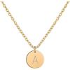 Generico Collana Personalizzata con Disco Inciso - Oro o Argento - 1, 2 o 3 Dischi con Iniziali e Date - Gioiello Regalo Donna, Uomo, Coppia, Amicizia (Oro - 1 disco)