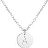 Generico Collana Personalizzata con Disco Inciso - Oro o Argento - 1, 2 o 3 Dischi con Iniziali e Date - Gioiello Regalo Donna, Uomo, Coppia, Amicizia (Argento - 1 disco)