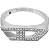 Diesel D Logo DX16290408 - Anello da uomo in acciaio inox argentato