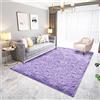 Hiseng Shaggy Tappeto per Soggiorno, Moderno Soffice Peloso Ultra Molle Antiscivolo Tappeti Moquette per Interni Divano Camera da Letto Bambino Cameretta (70x160cm,Viola)