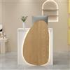 KUKIXKK Moderno Bancone Cassa,Banco da Receptionista con Cassetti e Ripiani Banco Reception Tavolo Reception per Ufficio con Luci LED,per Supermercato, Negozio di Convenienza(Wood White,100/39.4in)