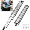 HLC Guide Per Cassetti Con Serratura，350mm Guide Cassetti Pesanti,Portante 50 kg， Sfere Di Metallo Guide Per Cassetti Estrazione Totale 1 Paio （2 pezzi）