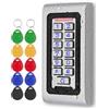 FUSYTULY Metallo IP68 RFID Controllatore di Accesso Impermeabile Tastiera di Controllo di Accesso 125KHz Password Sistema di Apertura Porta, Lettore WG26, con Portachiavi RFID 10PCS