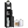 Hearth & Harbor Ante per Carta igienica Armadietto da Pavimento, 2 barattoli da Farmacia, Organizer per mensola da Bagno, PVC, Nero