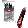 TOX Set di fascette TOX Clip (300 pezzi) + taglierino, fascette in 3 misure da 100 pezzi ciascuna, 2,5 x 100/140/200 mm + 1 taglierino con custodia in ABS e 2 lame di ricambio, 09990918