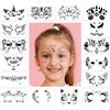 Srvauyea 16 Pezzi Stencil per Pittura del Viso, Stencil Tatuaggi Temporanei per Bambini, Stencil Truccabimbi Riutilizzabili, Modello di Pittura per Compleanno, Festival, Mascherata, Halloween