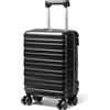 Lekesky Valigia da Cabina 55x35x25, Trolley Bagaglio a Mano Rigida Resistente e ABS Leggera con Lucchetto TSA, Adatto per Ita Airways, 38L, Nero