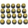 KAISH - 20 manopole per amplificatore Marshall, colore: Nero con tappo dorato