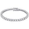 Kuzzoi Bracciale da uomo con zirconi in argento sterling 925 con lucchetto a scatola, brillante braccialetto da tennis per uomo, lunghezza 19-23 cm, Argento sterling, Gemma di zircone