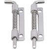 SEIWEI 2 chiavistelli a molla, 90 mm, in acciaio inossidabile, con perno di bloccaggio a molla, per cancello di rimorchio, porta del fienile, garage, capannone (sinistra + destra)