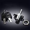 SagaSave 1 serratura per cassetto da scrivania armadio armadio a stantuffo, serratura a cilindro con 2 chiavi, finitura cromata in lega di zinco, 16/19 mm, argento/nero