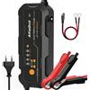 AlfaBot Carica Batteria per Auto Intelligente AlfaBot R1, 5A Mantenitore Batteria Moto Per Batterie al Litio, Piombo, GEL, Start/Stop EFB, AGM, Carica/Riparazione per Batterie 12V e 6V