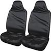 CATMEYE 2 Pezzi Coprisedili Anteriori per Auto in Nylon Impermeabile, Resistenti, Traspiranti e Antisudore, Vestibilità Universale, Coprisedile Nero per Auto, SUV e Furgoni (2 pezzi)