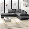 Amazing Sofas Amazing Divani grande divano angolare grigio LARGE-DINO-CORNER-SOFA-GRIGIO-NERO-SINISTRO-FOAM. Resistente al fuoco secondo gli standard britannici, sedili imbottiti in schiuma per il massimo comfort.
