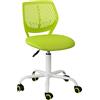 SoBuy Sedia girevoli per scrivania sedia cameretta verde altezza 46-58cm FST64-GR