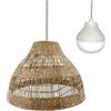 Lumisky Lampada a sospensione MERIDA NOMAD in erba marina in stile bohémien con lampadina LED nomade