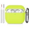 KOKOKA Custodia Case Compatibile con AirPods Pro 3 con Kit di Pulizia, Case Cover Protettiva in Morbido Silicone per AirPods Pro 3ªGenerazione con Moschettone, LED Anteriore Visibile, Brilliant Yellow