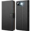HOOMIL Cover per iPhone 16e, Custodia in Pelle Premium, Supporta Ricarica Wireless - Nero