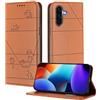 XINYEXIN Custodia in Pelle per Samsung Galaxy A56 5G/A36/A37 5G | Marrone, Cover a Libro, Portafoglio, Blocco RFID, Slot per Carte, Chiusura Magnetica, Supporto, Antiurto