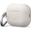 elago Cover Premium in Silicone per AirPods Pro 3 | Compatibile con Ricarica Wireless, Protezione Totale, LED Visibile, con Moschettone (Pietra)