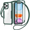 Belzsxy Cover per iPhone 7 Plus/iPhone 8 Plus con Cordino, 360 Gradi Antiurto Custodia con Protezione Schermo Integrata Trasparente Rugged TPU Bumper Doppia Protettiva Cover per iPhone 7/8 Plus -Verde