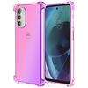 EASSGU Custodia per Motorola Moto G51 5G (6.8 Inches), Cover Silicone TPU Colore Sfumato Trasparente, Custodia per Telefono Antiurto e Antigraffio - Rosa Viola